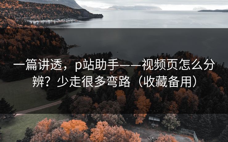 一篇讲透，p站助手——视频页怎么分辨？少走很多弯路（收藏备用）