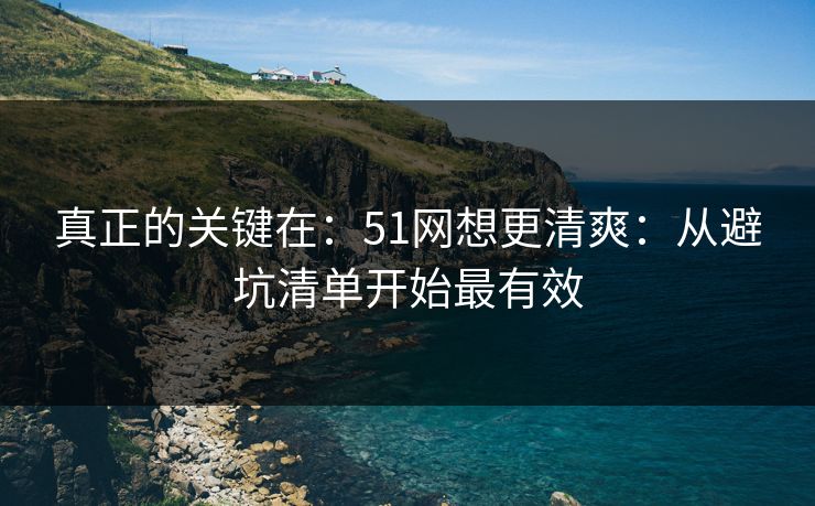 真正的关键在：51网想更清爽：从避坑清单开始最有效